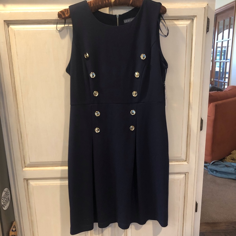 Sharagano navy dress